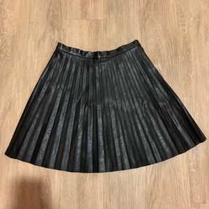 JCREW Faux Leather Pleated Mini Skirt